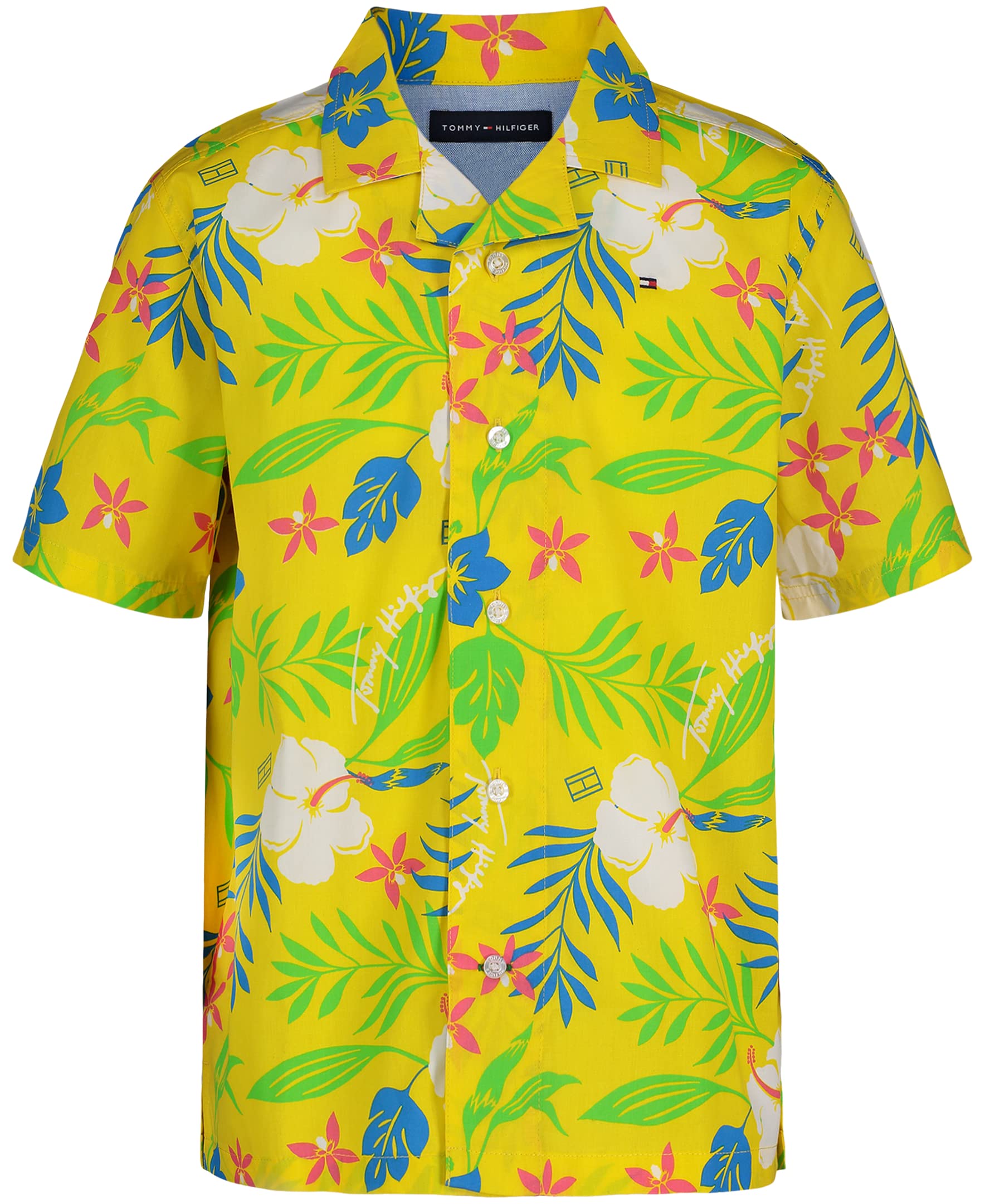 Tommy Hilfiger Boy's Short Sleeve Blue Skies Plaid Shirt (Big Kids)